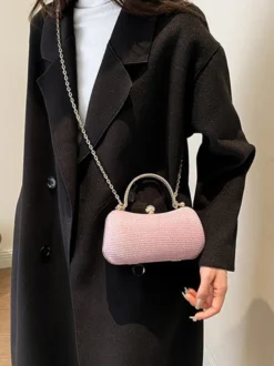 Sac à bandoulière avec serrure en strass sac à main de fête exquis avec chaîne pour femmes 2026