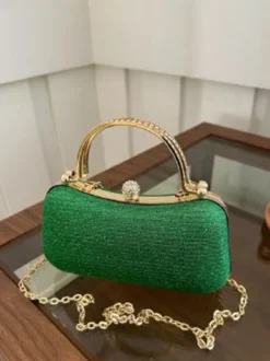 Sac à bandoulière avec serrure en strass sac à main de fête exquis avec chaîne pour femmes 2026