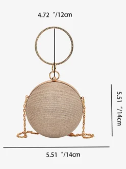 Sac à bandoulière à billes avec chaîne Sac à main de soirée brillant pour femme 2026
