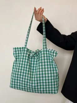 Sac à bandoulière léger à carreaux pour les vacances d'été idéal pour le shopping au quotidien.
