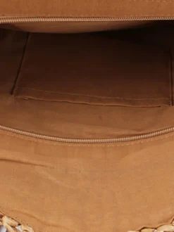 Sac à bandoulière rond creux en corde de papier tissé pour femme 2026