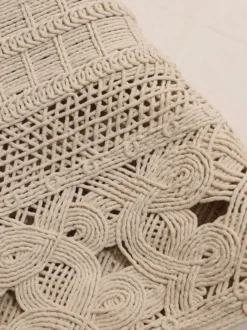 Sac cabas bohème en corde de coton crochetée sac bandoulière ajouré tissé sac à main pour les vacances d'été à la plage