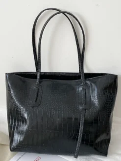 Sac fourre-tout à motif crocodile en similicuir grande capacité pour femme 2026