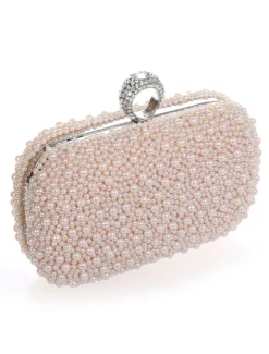 Sac à main de mariage rose clair sac à main perles paillettes en alliage