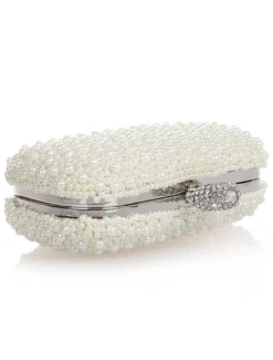 Sac à main de mariage rose clair sac à main perles paillettes en alliage