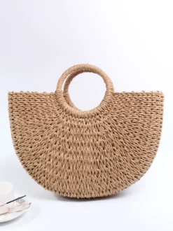 Sac à main de plage décontracté en corde de papier tissée pour femme 2026