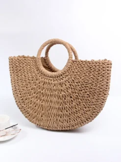 Sac à main de plage décontracté en corde de papier tissée pour femme 2026