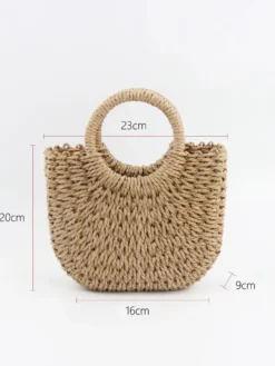 Sac à main en paille pour femme idéal pour les vacances ou la plage 2026