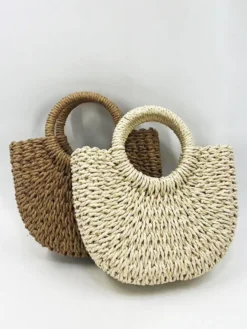 Sac à main en paille pour femme idéal pour les vacances ou la plage 2026