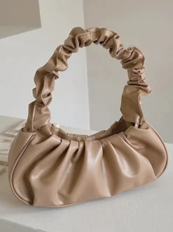 Sac à main en similicuir avec sac nuage plissé pour femme 2026