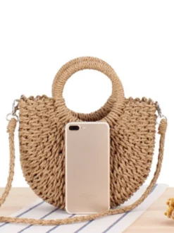 Sac à main tissé en corde de papier Sac à bandoulière pour vacances à la plage pour femmes 2026