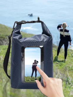 Sac étanche à double compartiment avec fenêtre transparente pour téléphone à l'avant