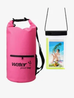 Sac étanche 2 en 1 avec poche extérieure zippée et sac étanche assorti pour téléphone