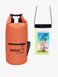 Sac étanche 2 en 1 avec poche extérieure zippée et sac étanche assorti pour téléphone