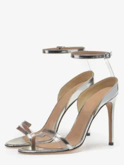 Sandales à bride cheville en daim bout ouvert talons hauts chaussures habillées