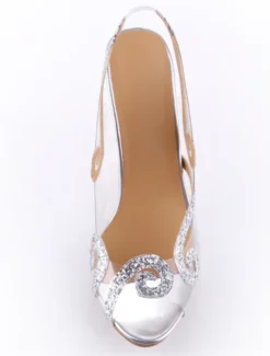 Sandales femme talon haut argent
