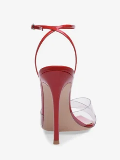 Sandales à talons hauts couleur chair bout ouvert chaussures habillées à talons aiguilles transparents