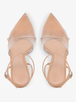 Sandales à talons hauts couleur chair bout ouvert chaussures habillées à talons aiguilles transparents