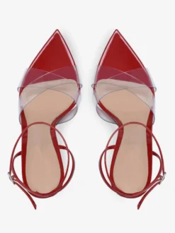 Sandales à talons hauts couleur chair bout ouvert chaussures habillées à talons aiguilles transparents