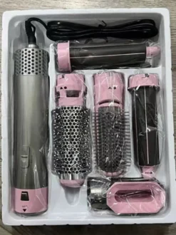 Sèche-cheveux professionnel 5 en 1 ensemble de brosses à friser bigoudi outil de coiffure