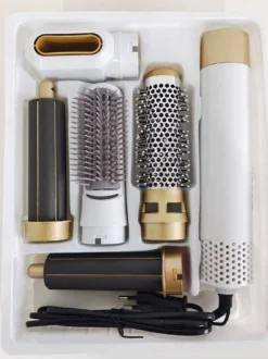Sèche-cheveux professionnel 5 en 1 ensemble de brosses à friser bigoudi outil de coiffure