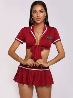 Sexy Costume Fille d'école Cosplay Lingerie en fibre pour femmes