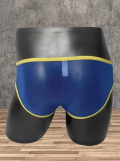 Slip transparent en maille fine pour homme taille basse avec poche éléphant respirant et sexy.