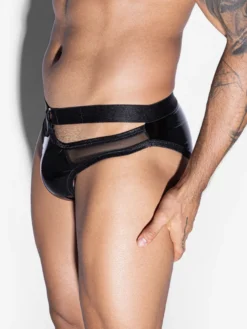 Sous-vêtements pour hommes en maille taille basse avec poche et string