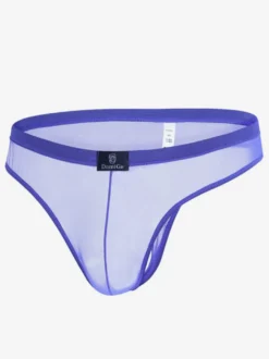 Sous-vêtements string en maille transparente pour hommes taille basse avec poche avant sexy.