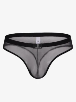 Sous-vêtements string en maille transparente pour hommes taille basse avec poche avant sexy.