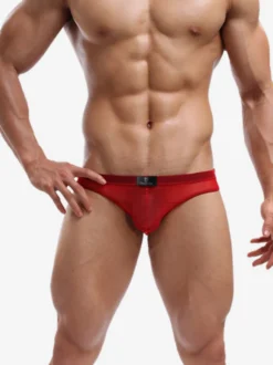 Sous-vêtements string en maille transparente pour hommes taille basse avec poche avant sexy.
