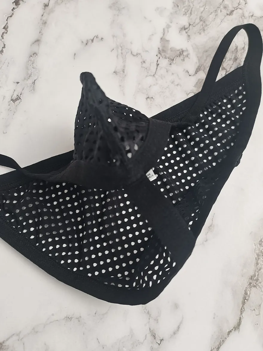 Sous-vêtements string en maille respirante pour hommes transparents taille élastique large sexy style string