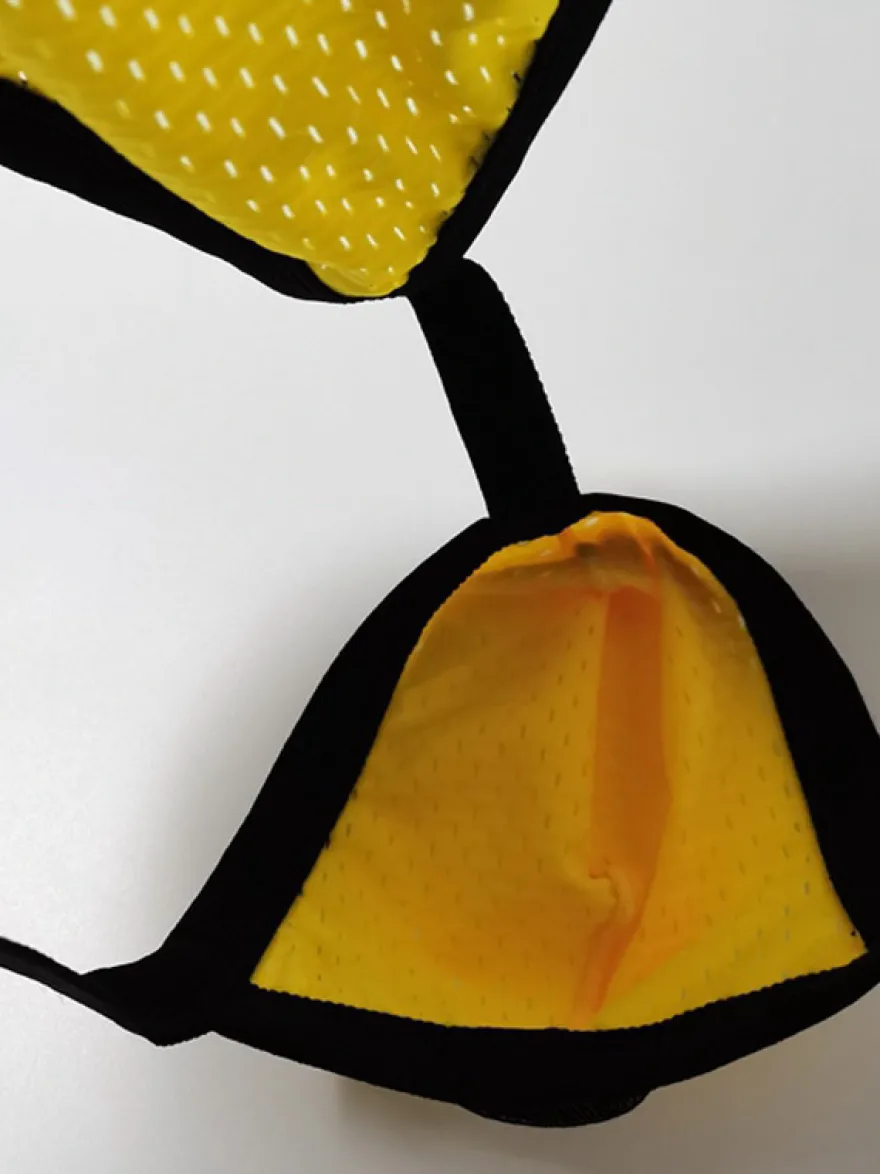 Sous-vêtements string en maille respirante pour hommes transparents taille élastique large sexy style string