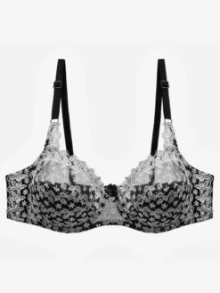 Soutien-Gorge De Lingerie Brodé Fleur Bicolore Sous-Vêtements Femme