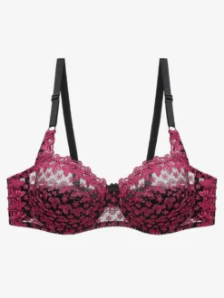 Soutien-Gorge De Lingerie Brodé Fleur Bicolore Sous-Vêtements Femme