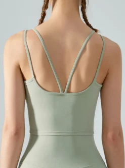 Soutien-gorge De Yoga Col Rond Nylon Top De Tennis Sans Manches Pour Femme Sport