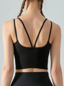 Soutien-gorge De Yoga Col Rond Nylon Top De Tennis Sans Manches Pour Femme Sport