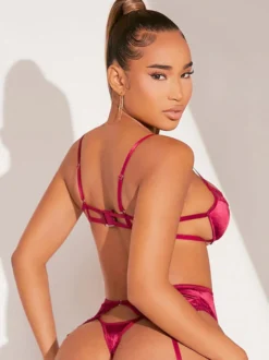 Soutien-Gorge Femme Dentelle Rose Satin Mat Lingerie