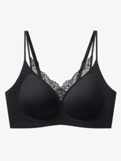 Soutien-gorge sans coutures et sans armatures avec bordure en dentelle effet push-up confortable