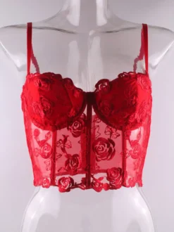 Soutiens-Gorge et Culotte Femme Imprimé Taille Haute avec Epaule Dénudée à Col Décolleté Sexy