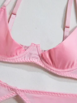 Soutiens-gorge Lingerie Femme Sous-Vêtement Rose Dentelle