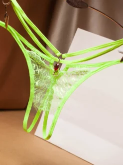 String Lingerie Culotte Brodée Strass Femme