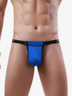 String pour homme avec poche ajustable taille basse et ceinture élastique sous-vêtement sexy