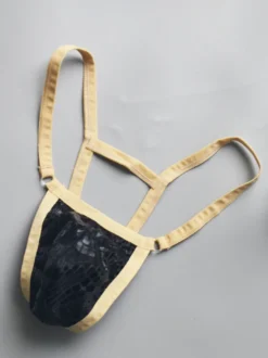String sexy taille basse pour homme sous-vêtement avec poche bombée