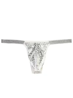 T Back For Men Undershirt Snake Print Polyester Blanc Sous-Vêtements Sexy