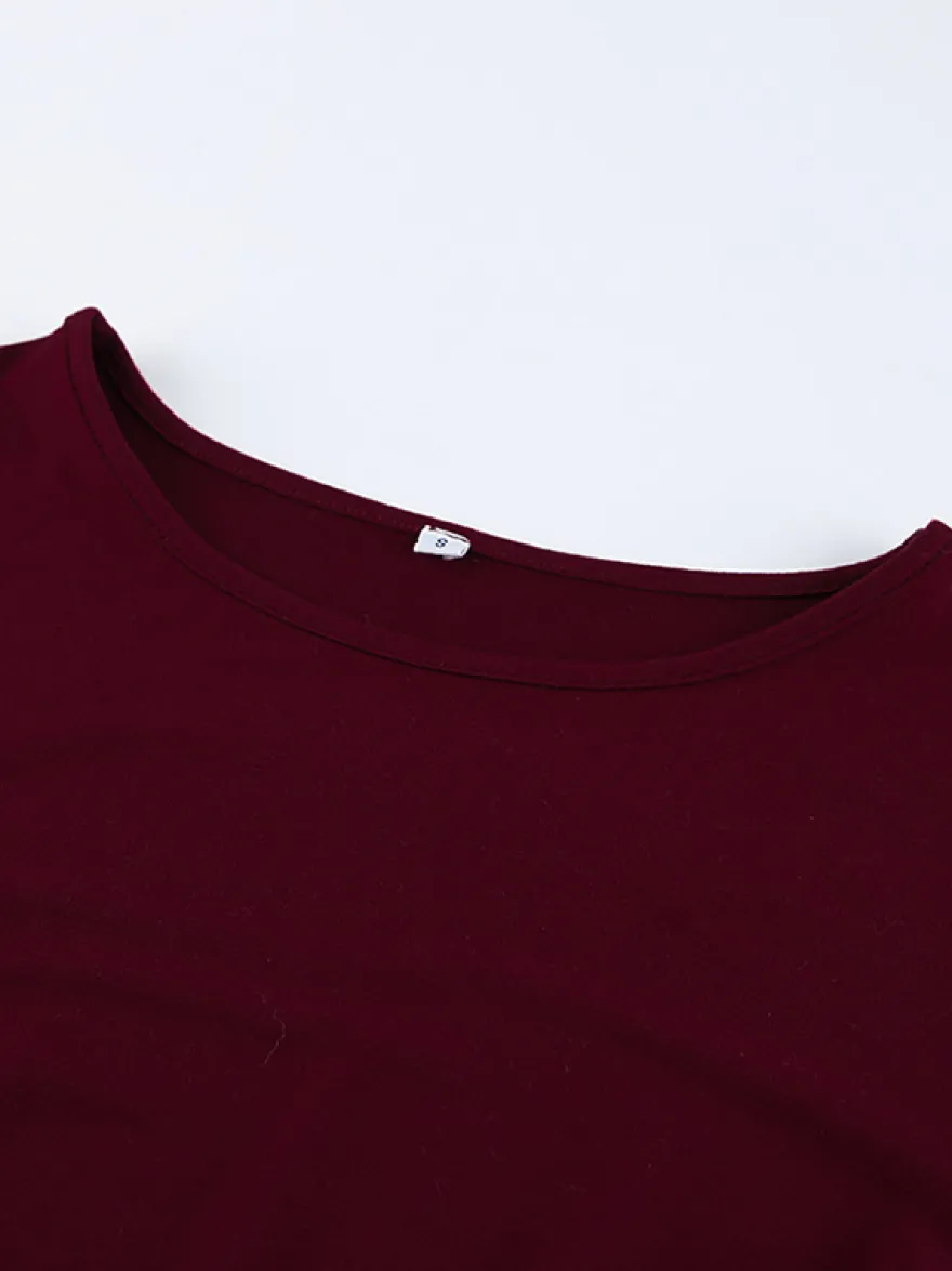 Top femme à manches longues froncées sur les côtés - Coupe ajustée et élégante avec poignets évasés - Style streetwear printemps 2026