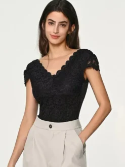 Tops En Dentelle Blanche Pour Femme