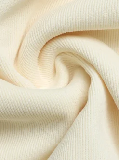 T-shirt à manches longues écru blanc col V pour femme