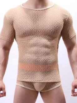 T-shirt Sexy Homme Royal Blue Sheer Lingerie pour Hommes