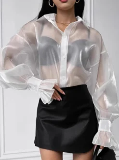 T-shirt transparent à manches longues et protection solaire pour femme (2026)